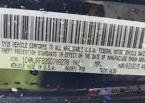 2016 Jeep Patriot High Altitude Edition z USA, uszkodzony, nr VIN 1C4NJRFB2GD708270